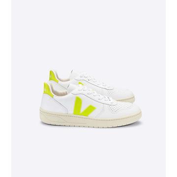 Veja V-10 LEATHER Sneakers Dames White/Mint | BE 647HAP